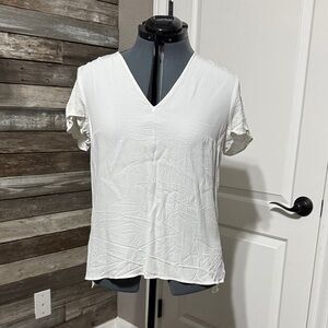 Boss White V-Neck Short Sleeve Top